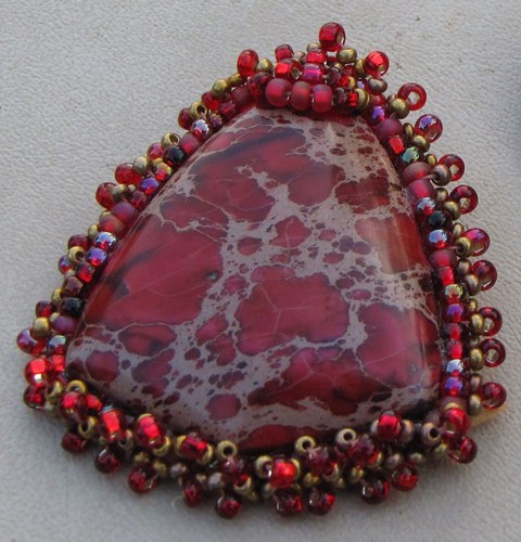 Sea Sediment Jasper Beaded Necklace Pendant